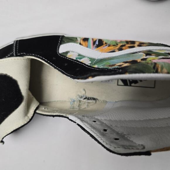 Vans Sk8-Hi Shoes Mens 9 Womens 10.5 Tropical Floral Checkerboard High Top - Picture 11 of 11